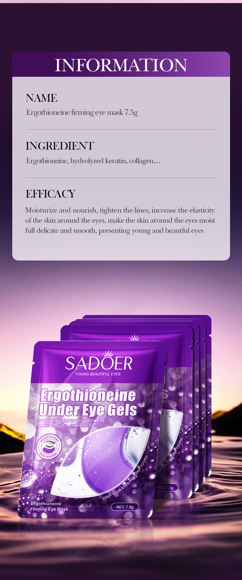 Moisturizing and Nourishing Firming Eye Mask for All Skin Types 7.5g 12g