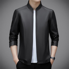 品牌高端真皮软皮衣男士外套春秋冬季商务休闲立领头层绵羊皮夹克