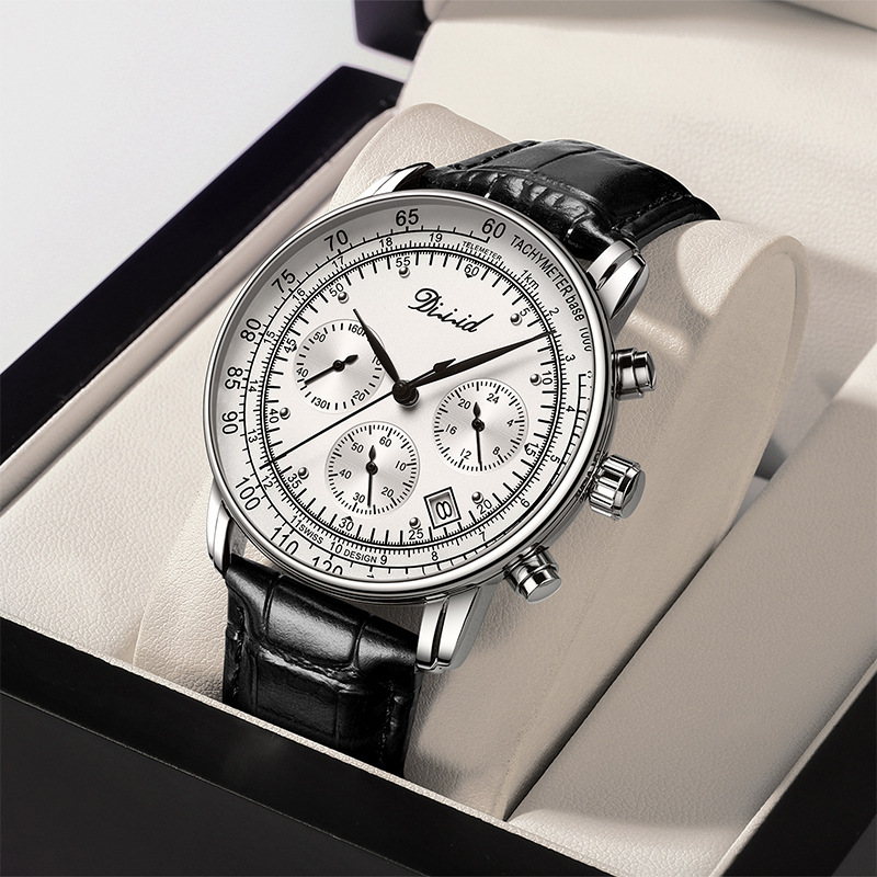 Swiss quality multi-functional men's automatic non-mechanical watch chronograph six-pin waterproof cross-border foreign trade wholesale watch