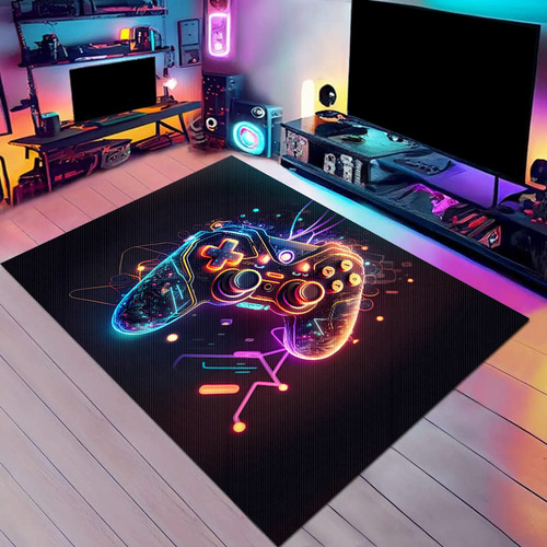Amazon's new game console carpet, e-sports arcade room decoration floor mat, cartoon cyberpunk carpet, large area