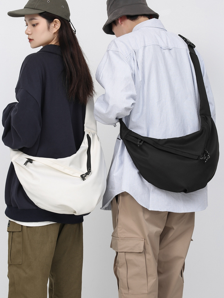 Bolso tipo dumpling unisex de gran capacidad, estilo coreano, moderno, Harajuku, sencillo, deportivo, para ir al trabajo, de un solo hombro, bandolera.
