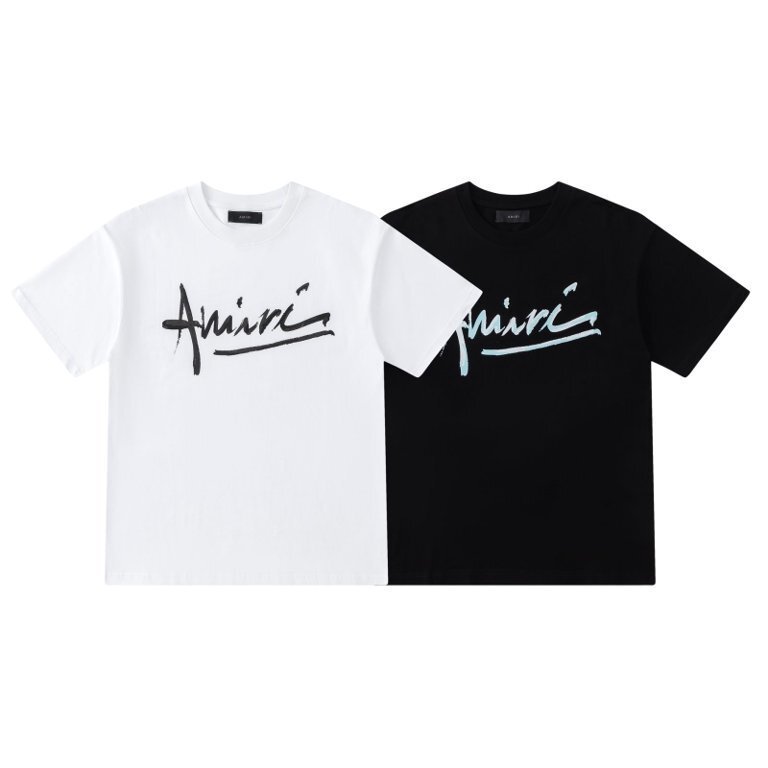 2026 Spring and Summer New Ami Handmade Letter Logo Pattern Printed Short-Sleeved T-Shirt, Same Style for Men and Women, One Piece Wholesale Delivery