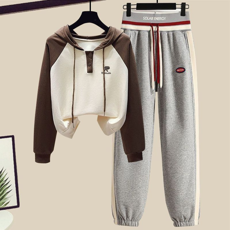 Women's Clothing Casual suit & archer & early spring sports suit 2024 spring and autumn new style age reducing drawstring sweatpants two piece suit_voghion.com