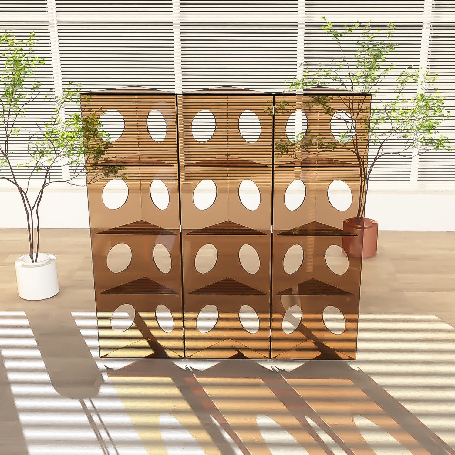 轻奢亚克力屏风隔断现代简约客厅可折叠移动遮挡半通透玄关屏风