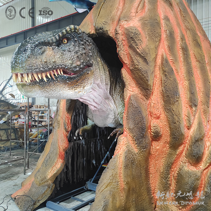Modelo de dinosaurio al aire libre Modelo de animal interior del museo de dinosaurios mecánicos de gran tamaño simulado T. rex