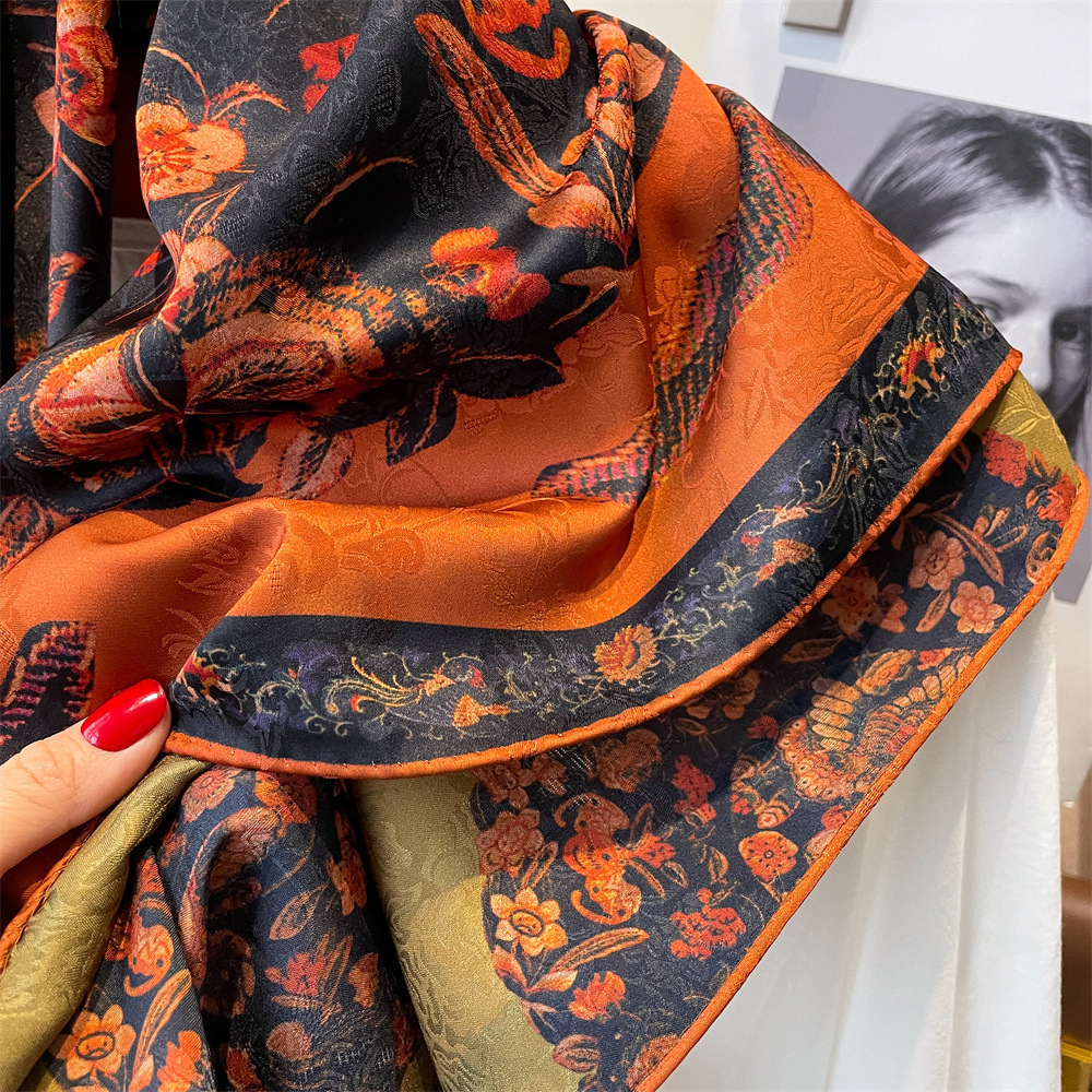 Sciarpa di seta da donna di alta qualità in stile cinese primavera ed estate nuova nuvola profumata filato fiore rosa moda sciarpa quadrata_voghion.com