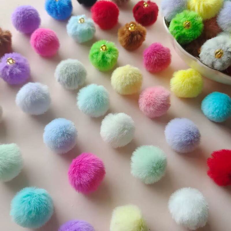 20mm Autumn and Winter Hanging Ball Imitation Rabbit Fur Ball DIY Plush Pendant Beads Jewelry Accessories Mobile Phone Chain Keychain
