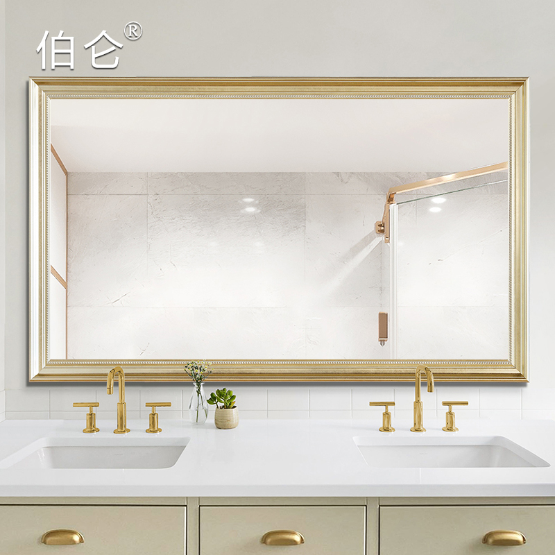 American Bathroom Mirror, Bathroom Frame Mirror, Wall-Mounted Washbasin, Simple Decorative Mirror, Bathroom Mirror, Toilet Vanity Mirror
