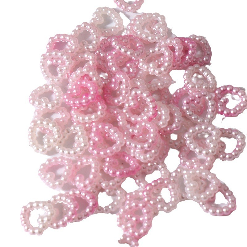 ABS imitación de perlas de fondo plano perlas de forma especial amor flocos de nieve DIY móvil belleza material de decoración de Navidad
