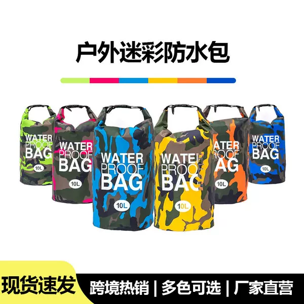 Cross-Border Hot-Selling Outdoor Multi-Functional Camouflage Pvc Waterproof Bucket, Large-Capacity Portable Waterproof Bag for Mountaineering, Rafting, and Swimming