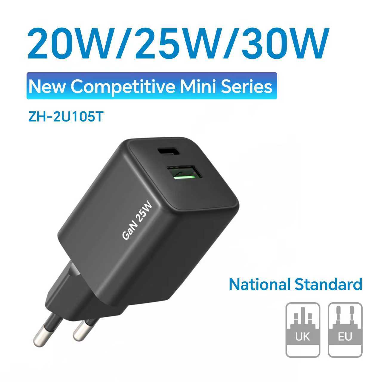 安全认证！低温快充不伤机 25W氮化镓PD充电器 欧规必入