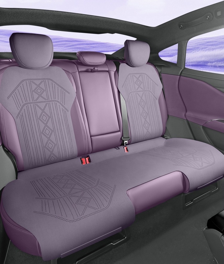 Purple Wind Chime, a new design, is specifically made for the Xiaomi SU7 and is a universal, all-season saddle-style car seat cushion with breathable seat covers