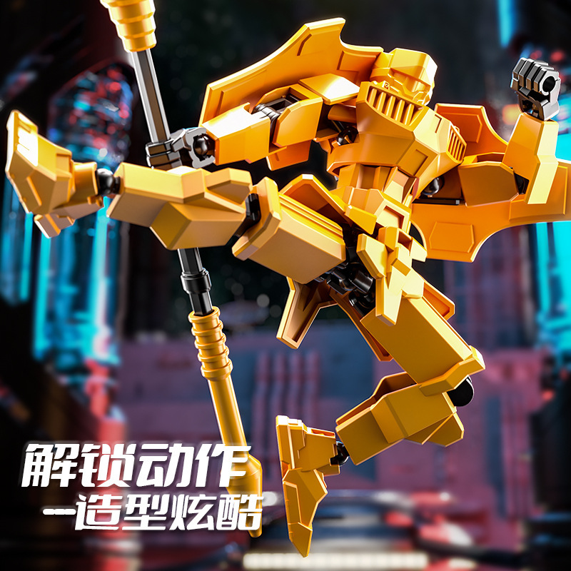 Cross-border New Lucky Doll Warrior Magnetic Multi-joint Action Doll Toy Assembled Deformable Mecha Model
