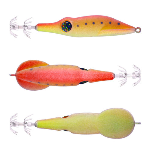 New 9.4CM-6G spray velvet PVC wooden shrimp octopus hook sea fishing steel wire wooden shrimp squid needle bionic bait lure