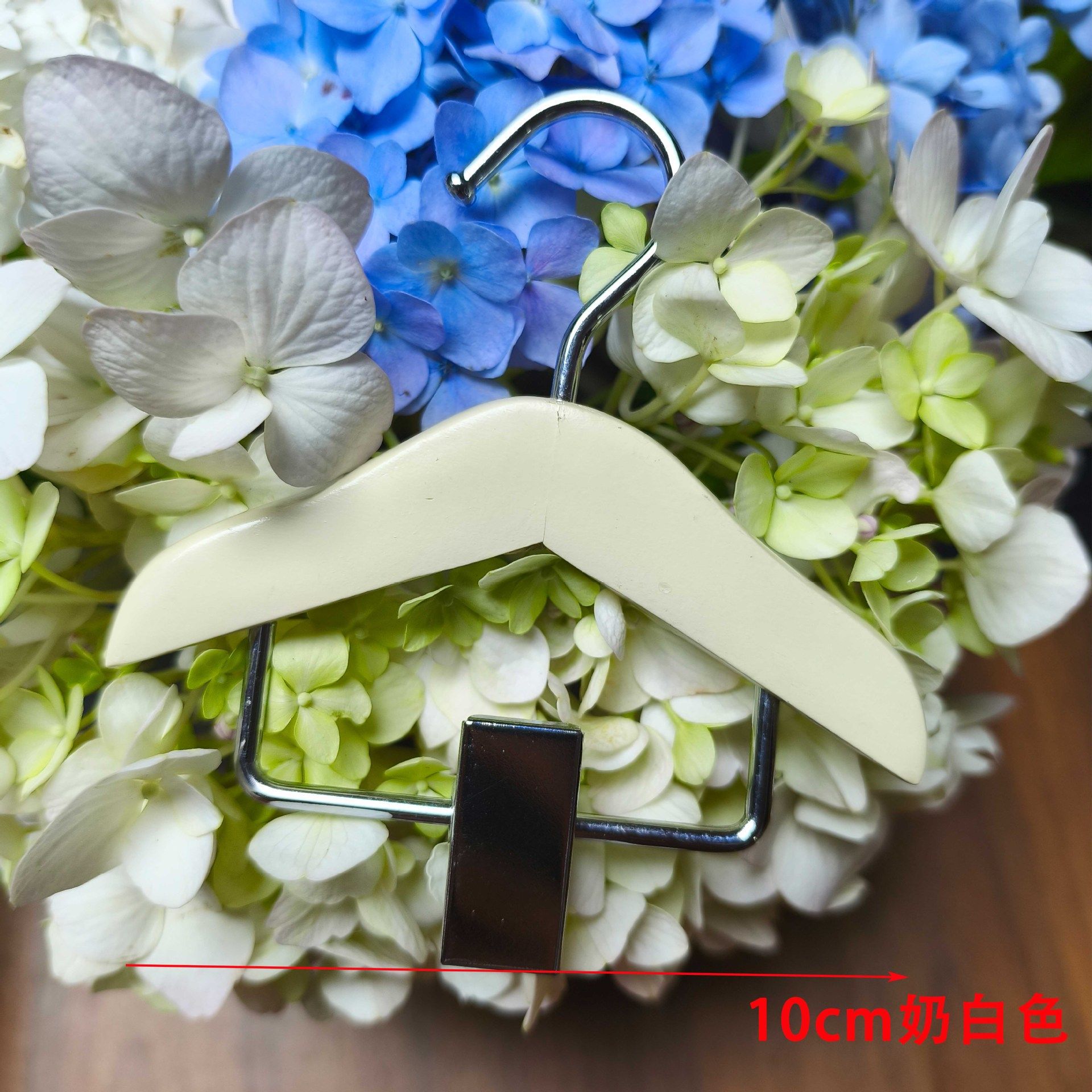10cm 아이보리색 클립형 애견 옷걸이