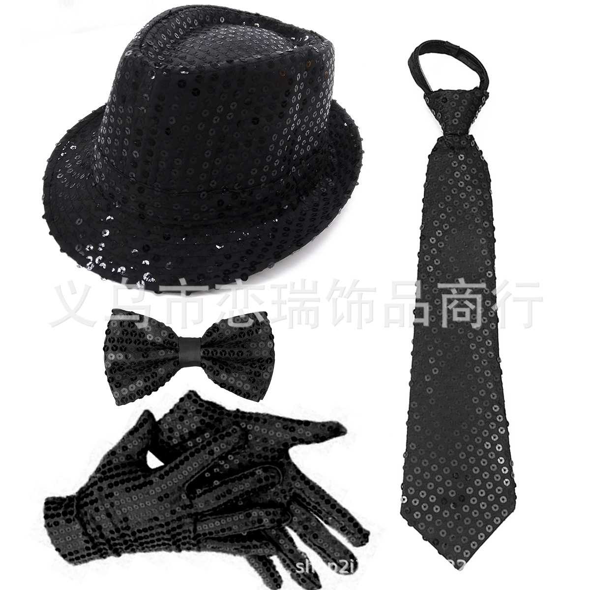 70s DISCO espectáculo accesorios esquinilla sombrero corbata guantes cinturón hombre conjunto Xiaoyin TEMU en stock
