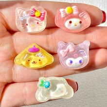 卡通透明三丽鸥头饼干树脂diy奶油胶手机壳发夹洞洞鞋花水杯贴片