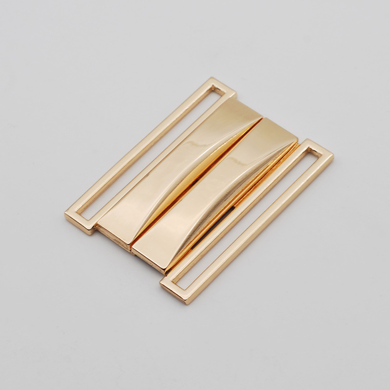 Fábrica en stock aleación de zinc hebilla de cinturón decorativo abrigo de mujer chaqueta rectangular hebilla de metal accesorios de ropa