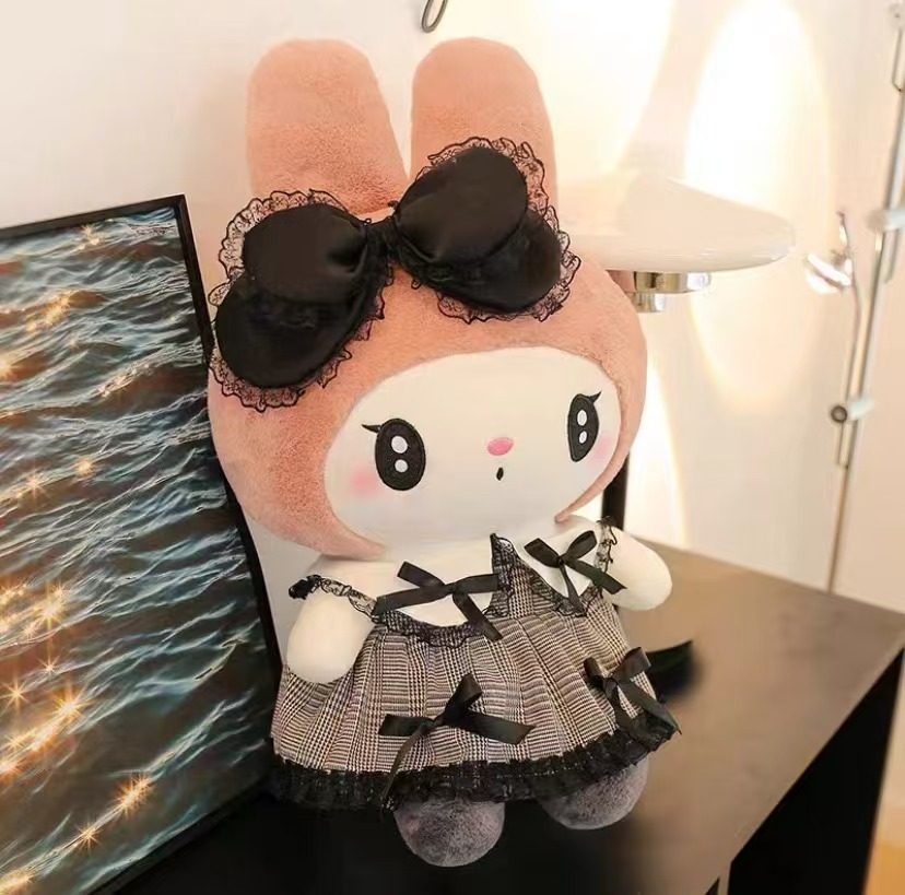 Muñeco de peluche Kuromi y Cinnamoroll de terciopelo corto suave para regalo