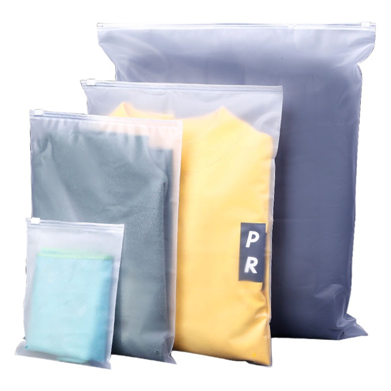 Bolsa de cremallera esmerilado ropa interior pantalones calcetines almacenamiento transparente PE plástico auto-Sellado bolsa de impresión bolsa de embalaje de ropa