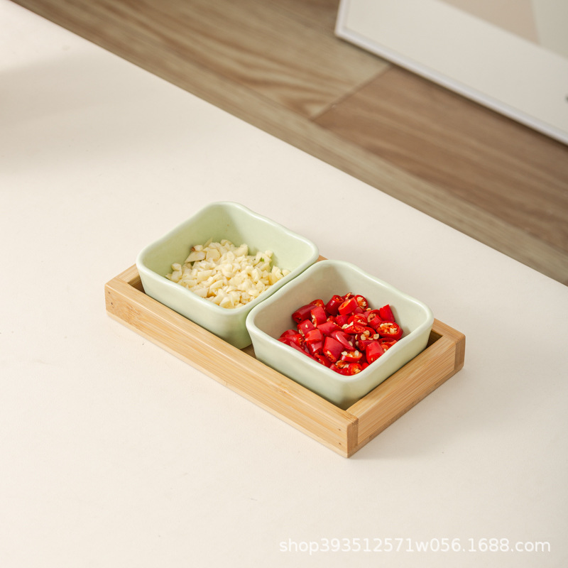 우유 녹색 2 칸 로그 플레이트