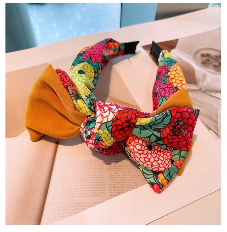 Fashion Big Flower Color Matching Headband display picture 12