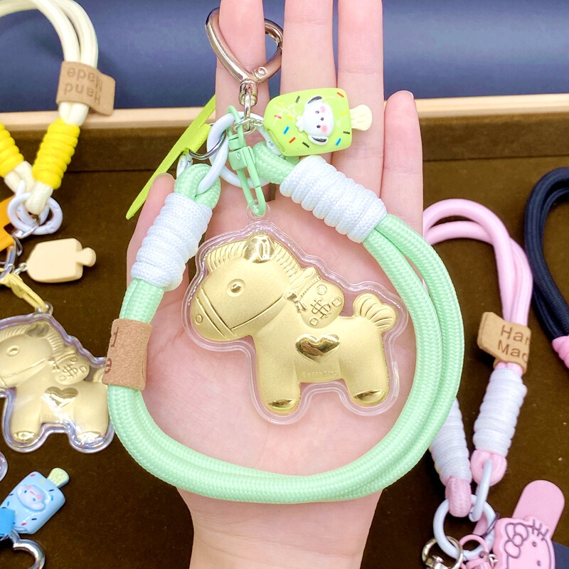 水貝人気ラブブゴールドキーホルダー LABUBU バッグペンダントパンダペンダント携帯電話チェーン漫画卸売|undefined