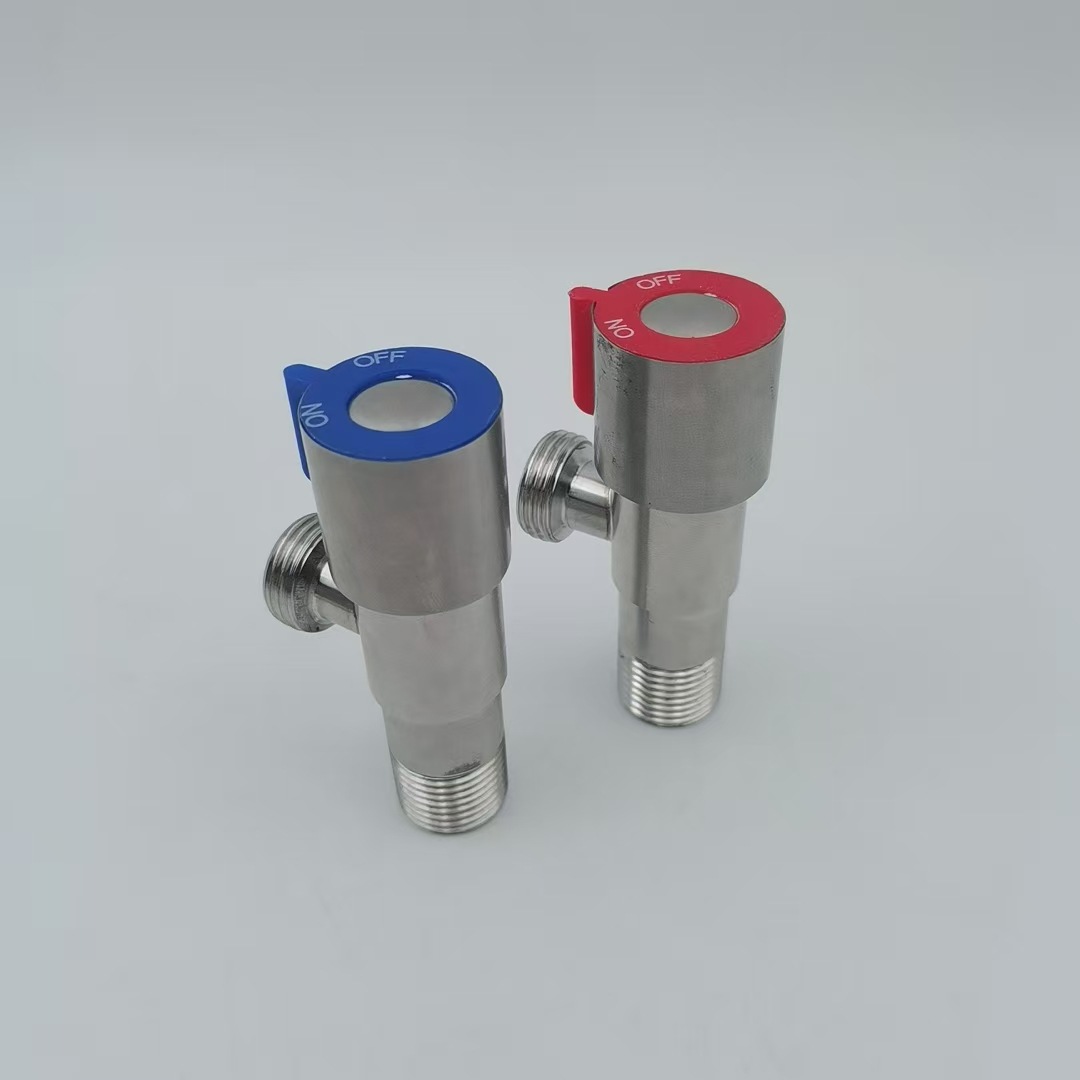 不锈钢红蓝角阀家用热水器三角阀冷热止水阀马桶热水器通用三角阀