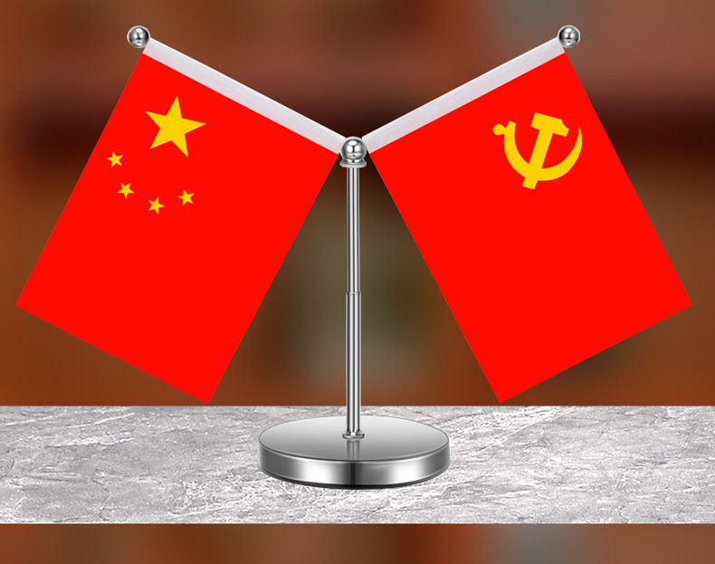 Car decoration five-star small red flag parking sign office desktop red flag decoration stainless steel retractable car interior decoration