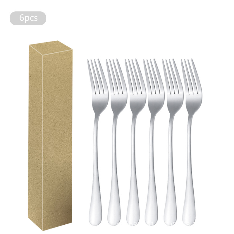 1010 Acero inoxidable 6 paquetes Cuchillo de mesa Cuchillo de carne Cuchara de comida occidental Cuchara Cuchara de postre Juego de vajilla de alta gama para hotel