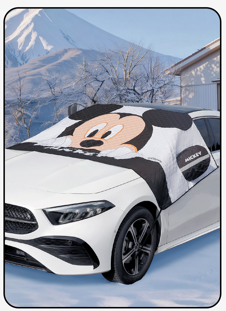 Strawberry Bear Car Windshield Snow Cover, Car Snow Shield, Winter Thickened Car Cover, Car Window Anti-Freeze and Anti-Frost Cover
