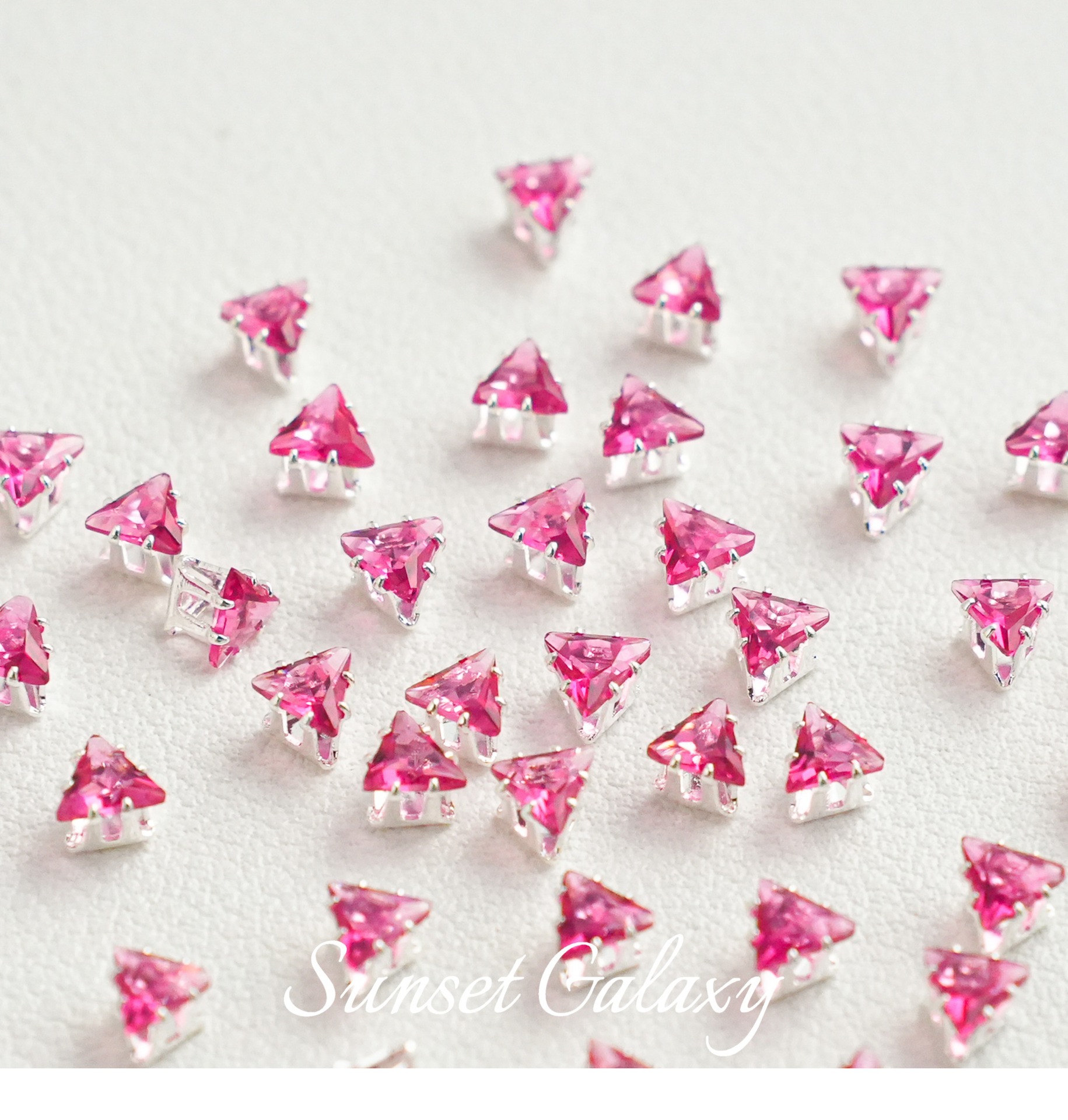 Triangular Copper Plated 18K Gold Multi-Faceted Zircon Claw Drill Spacer Beads Handmade DIY Beading Material Bracelet Accessories