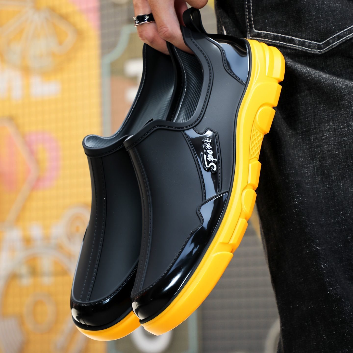 Resistente al desgaste de moda para hombres impermeables, zapatos de cocina, zapatos de trabajo, zapatos de lluvia, zapatos de algodón
