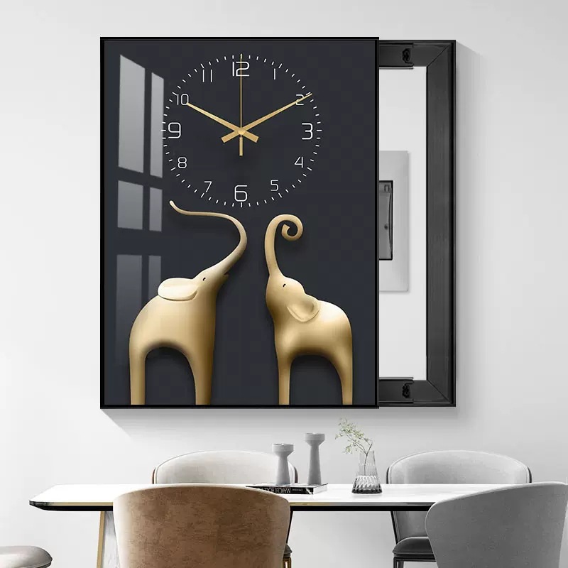 Caja de medidor moderna de lujo ligero pintura decorativa que cubre elefante interruptor principal caja de alimentación caja de freno eléctrico pintura colgante de alta gama pintura push-pull pintura