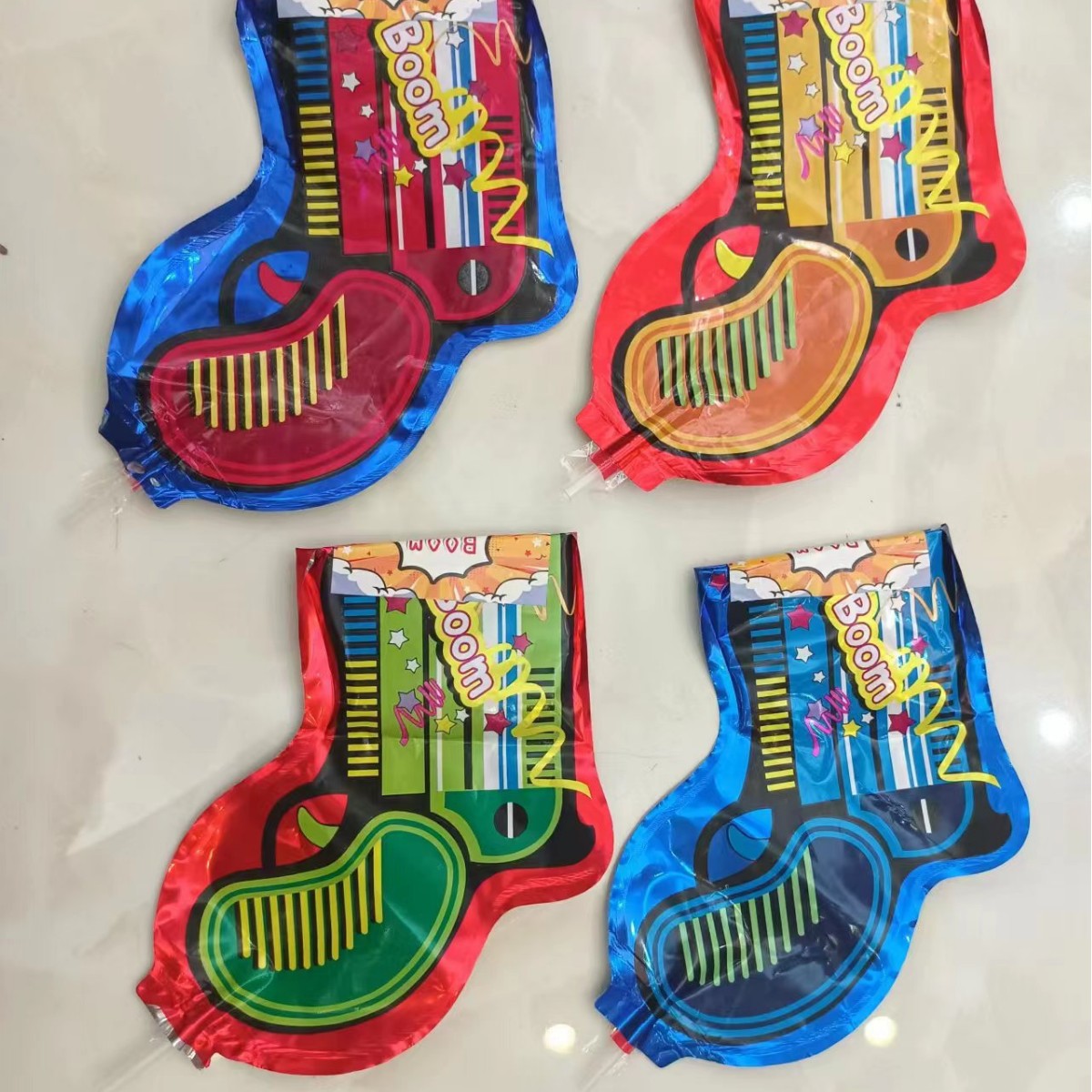 Internet celebridad mismo estilo en el extranjero inflable juguete fuegos artificiales pistola globo fuegos artificiales pistola fiesta de cumpleaños tubo de pulverización