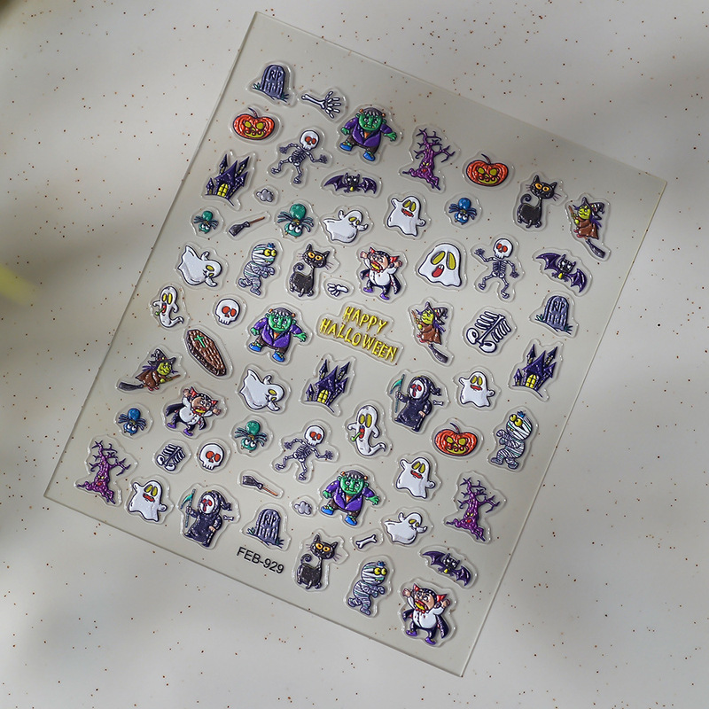 Dark Halloween 5D Nail Art Stickers Sweet Cool Skull Relief Nail Stickers Devil Theme Nail Decoration Stickers Dark Halloween 5D Nail Art Stickers Sweet Cool Skull Relief Nail Stickers Devil Theme Nail Decoration Stickers