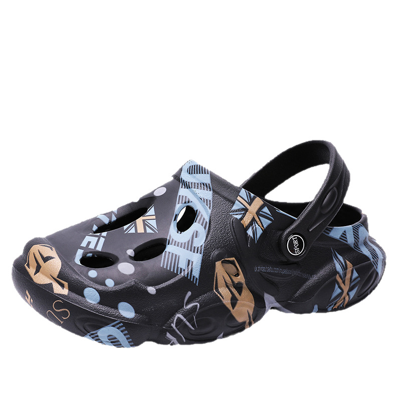 Summer New Trend Thick-Soled Beach Sandals For Men, Non-Slip Closed-Toe Top Quality Large Size Camouflage Clogs_voghion.com
