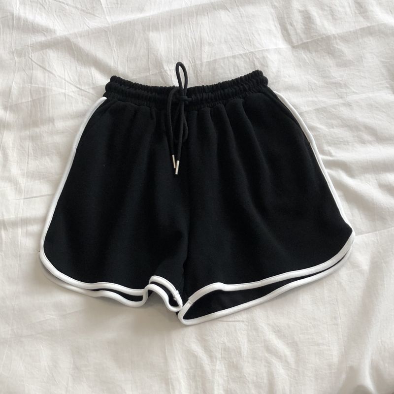 大码阔腿裤子女夏季新款韩版学生高腰热裤休闲运动裤三分短裤女潮|undefined