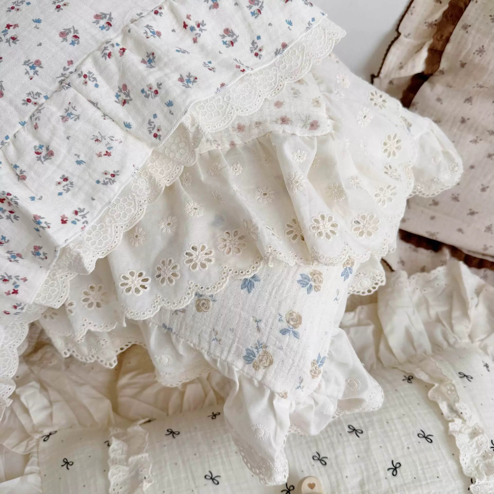 Хлопковый класс A свежий корейский цветок раскрошенные детские марлевые наволочки для ребенка один детский сад 30x50 наволочки