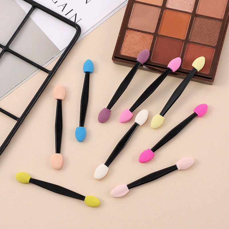 Прямые продажи с фабрики, одноразовая двусторонняя кисть для окрашивания, латексная губка, тени для век, кисть для макияжа глаз, косметический инструмент