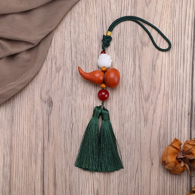 Car pendant car interior pendant Car hanging - double-sabwood-gourd-lotus-dark-green