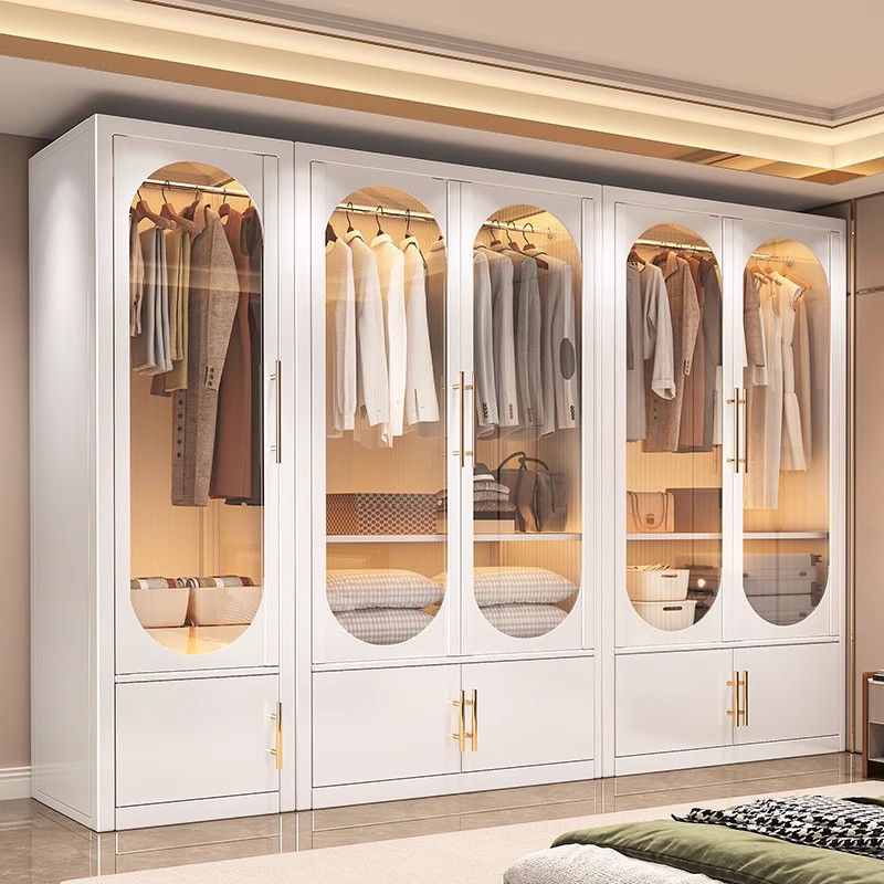 金属衣柜卧室家用收纳小户型出租房衣橱现代简约置物柜钢制可批发