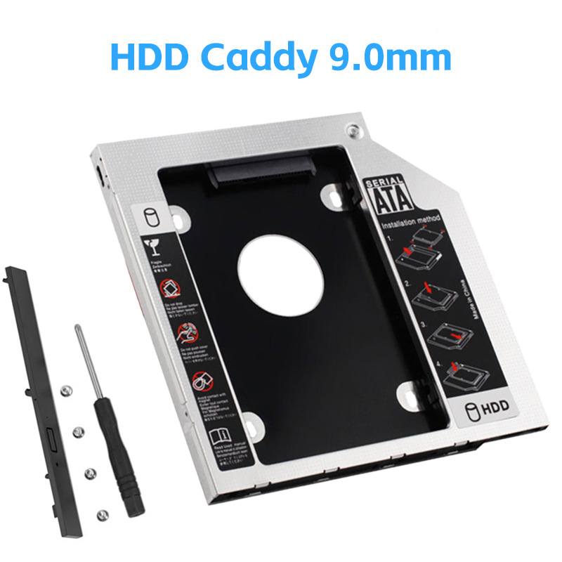 Soporte de disco duro de aluminio 12,7/9,5 portátil mecánico sata3SSD soporte de disco de estado sólido HDD Caddy