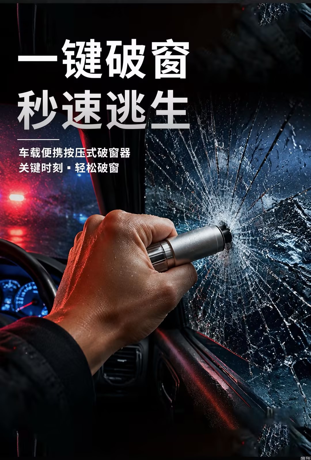 Car window breaker and seatbelt cutter two-in-one safety hammer multifunctional emergency vehicle escape window breaking tool