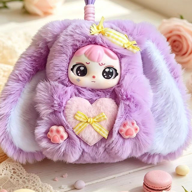 18cm 스위트 토끼 봉제인형 키링 비닐 페이스 가방 장식 인형