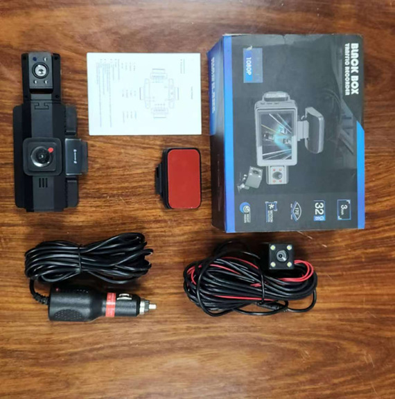 A88 Three-Lens Car Dash Cam 1080P High-Definition Night Vision Parking Monitoring Wifi Mobile Phone Connectivity Export