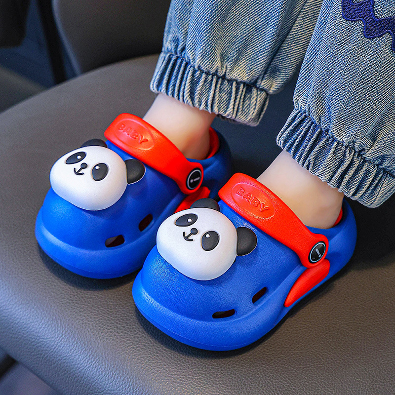 Zapatos para niños, sandalias para niños, bebés de verano, nuevos niños, zapatillas de animación antideslizantes para niños, zapatillas de panda para niños