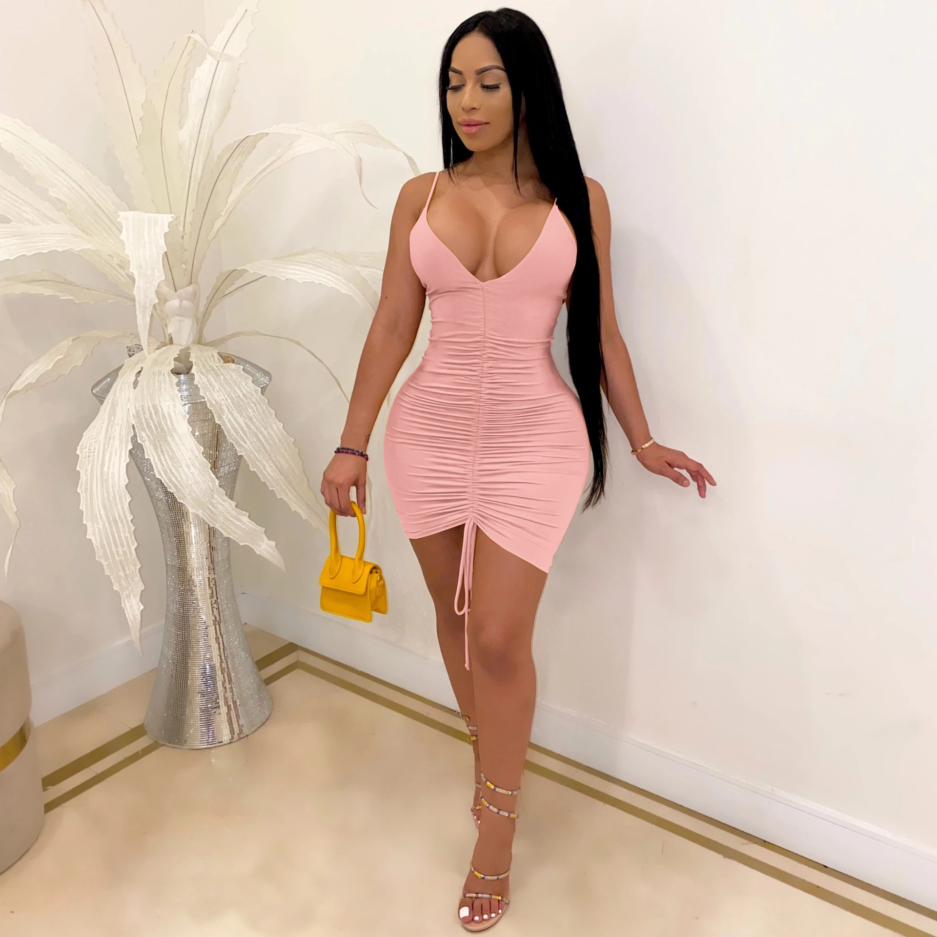 sexy suspender drawstring dress NSCQ62229