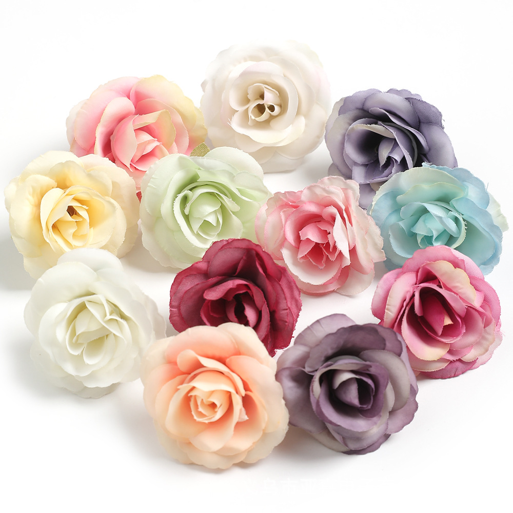 Artificial Rose Heads for Wedding Decoration, Fake Flowers, Artificial Flowers for Scene Arrangement, Wedding DIY Materials, Decorative Artificial Flowers