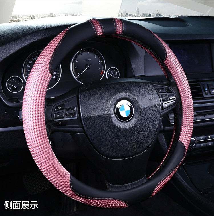 New crystal massage steering wheel cover, breathable, all-season leather car steering wheel cover, round D-shaped universal grip